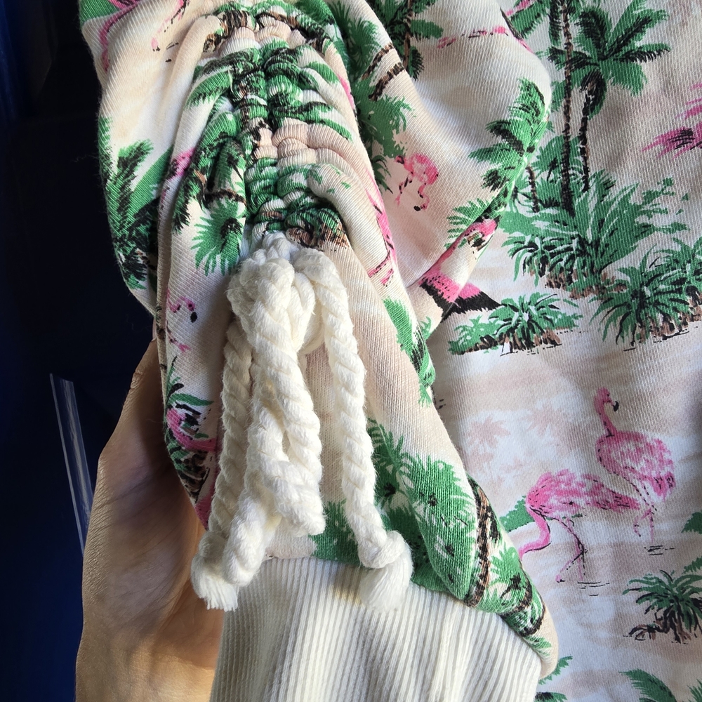 Onepiece Flamingo Print Zip-Up Romper - Picture 4 of 14